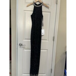 Mac‎ Duggal 93742 Beaded Sleeveless High Neck Column Gown Size 2 Nwt Read